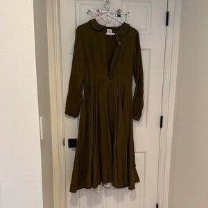 Son de flor classic dress in rosemary green, size XS